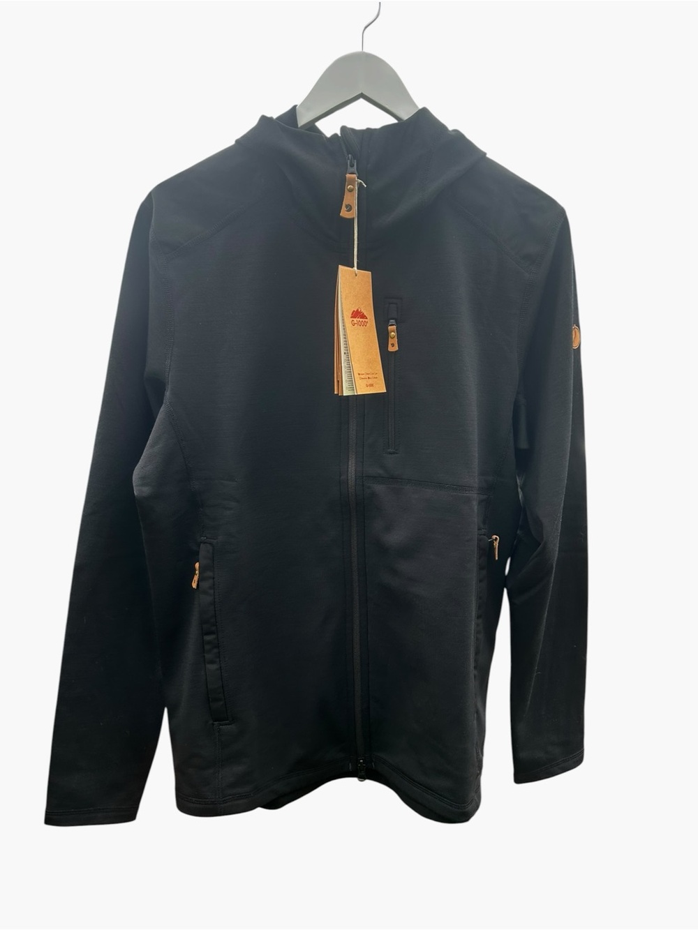 Fjallraven Keb Fleece Hoodie Mens Medium Black Wool Blend G-1000 NWT